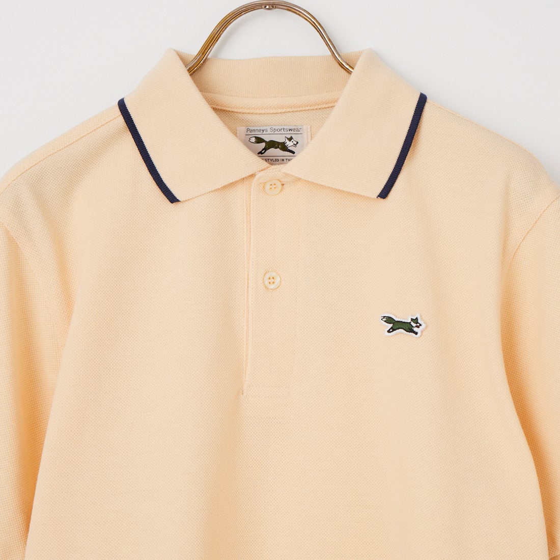 THE FOX [ザフォックス] 別注 ワンポイントロゴ ティップラインポロシャツ [JFU26SS-09-JF] ECRU