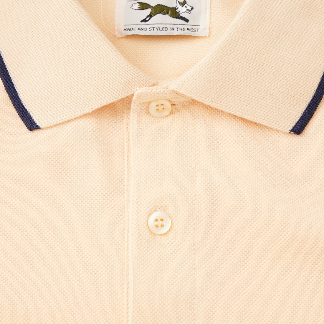 THE FOX [ザフォックス] 別注 ワンポイントロゴ ティップラインポロシャツ [JFU26SS-09-JF] ECRU