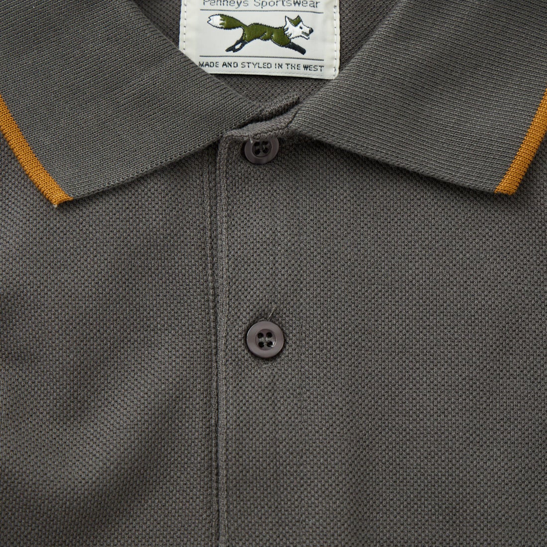 THE FOX [ザフォックス] 別注 ワンポイントロゴ ティップラインポロシャツ [JFU26SS-09-JF] CHARCOAL