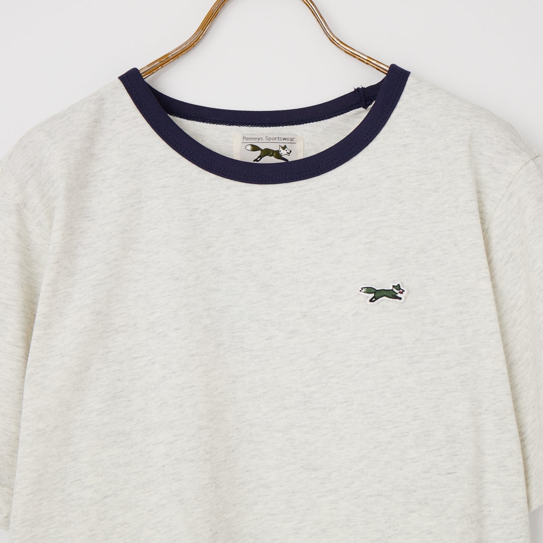 THE FOX [ザフォックス] 別注 ワンポイントロゴワッペン リンガーTシャツ [JFU26SS-10-JF] ASH