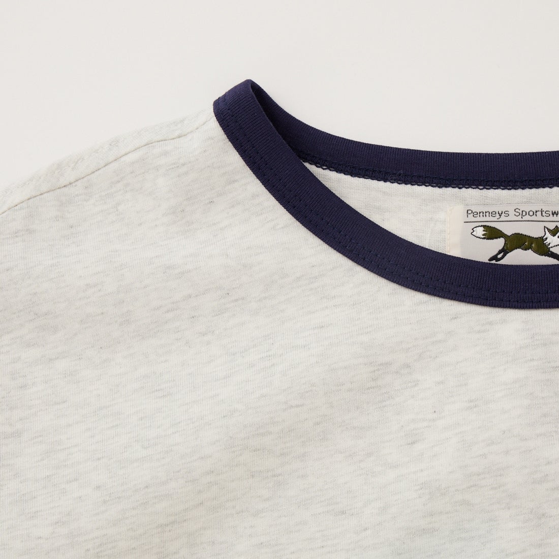 THE FOX [ザフォックス] 別注 ワンポイントロゴワッペン リンガーTシャツ [JFU26SS-10-JF] ASH