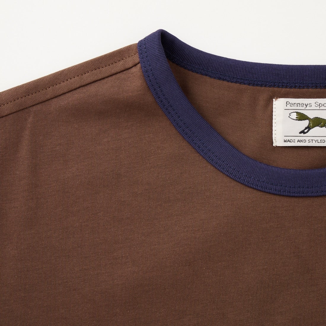 THE FOX [ザフォックス] 別注 ワンポイントロゴワッペン リンガーTシャツ [JFU26SS-10-JF] BROWN