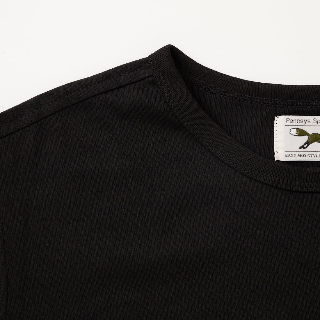 THE FOX [ザフォックス] 別注 ワンポイントロゴワッペン リンガーTシャツ [JFU26SS-10-JF] BLACK