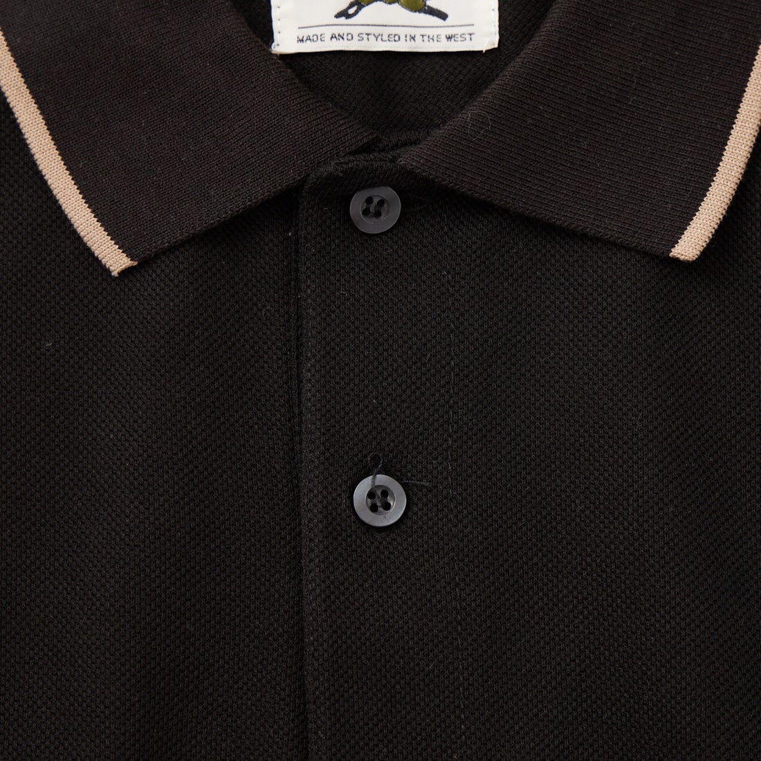 THE FOX [ザフォックス] 別注 ワンポイントロゴ ティップラインポロシャツ [JFU26SS-09-JF] BLACK