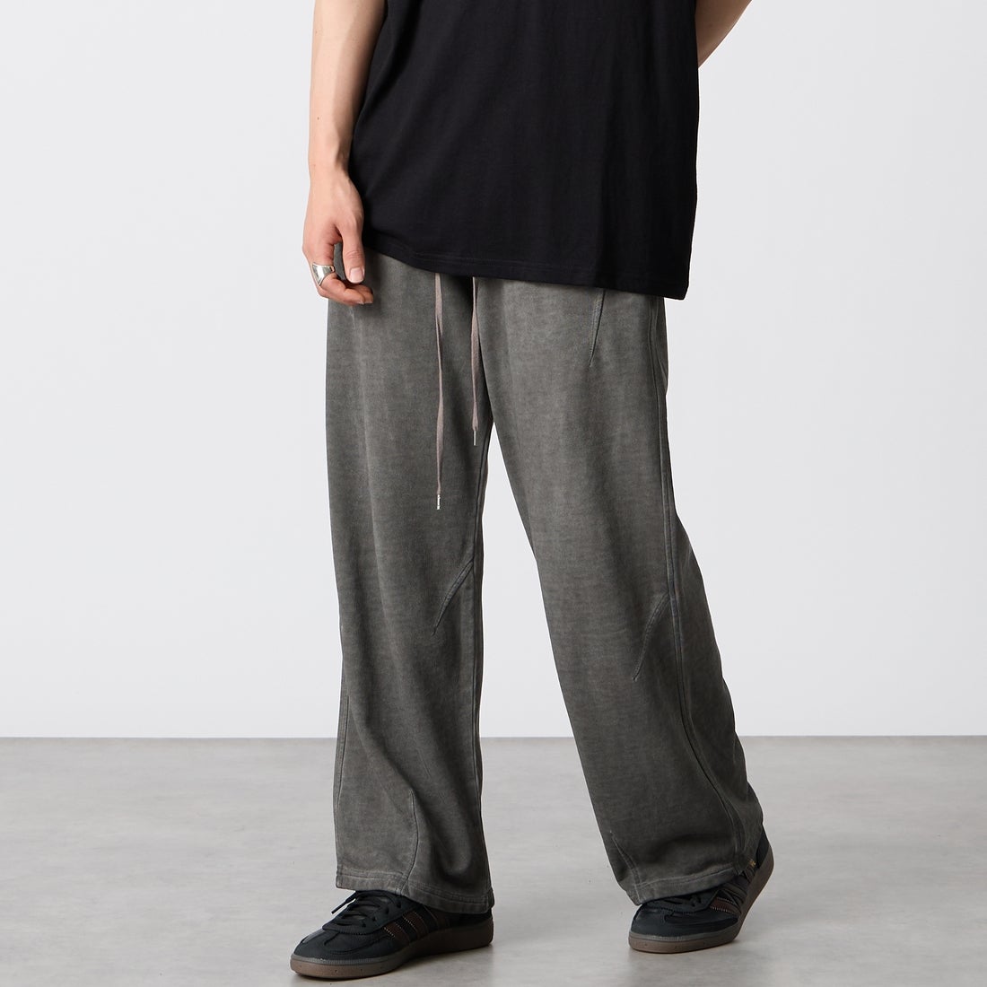 Jeans Factory Clothes [ジーンズファクトリークローズ] スウェットパンツ [CE1-011B] GRY &&モデル身長：177cm 着用サイズ：M&&