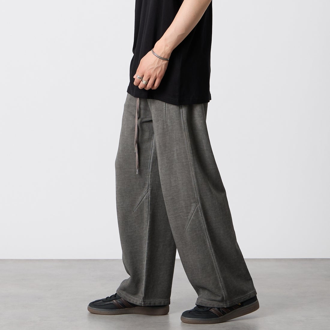 Jeans Factory Clothes [ジーンズファクトリークローズ] スウェットパンツ [CE1-011B] GRY &&モデル身長：177cm 着用サイズ：M&&