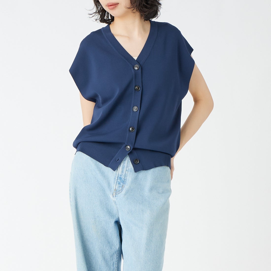 076 ﾈｲﾋﾞｰ&&モデル身長：162cm 着用サイズ：F&&