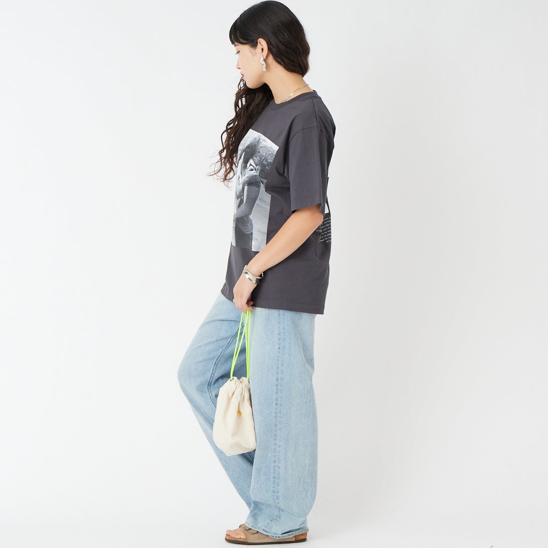 WALLA WALLA SPORT [ワラワラスポーツ] ショートスリーブ フォトプリント丸胴Tシャツ [PRINTABLE-TUBE-TEE] KISS &&モデル身長：162cm 着用サイズ：S&&