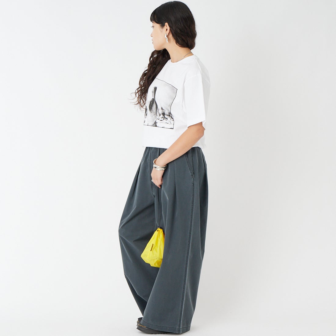 WALLA WALLA SPORT [ワラワラスポーツ] ショートスリーブ フォトプリント丸胴Tシャツ [PRINTABLE-TUBE-TEE] PRISCILLA &&モデル身長：162cm 着用サイズ：S&&