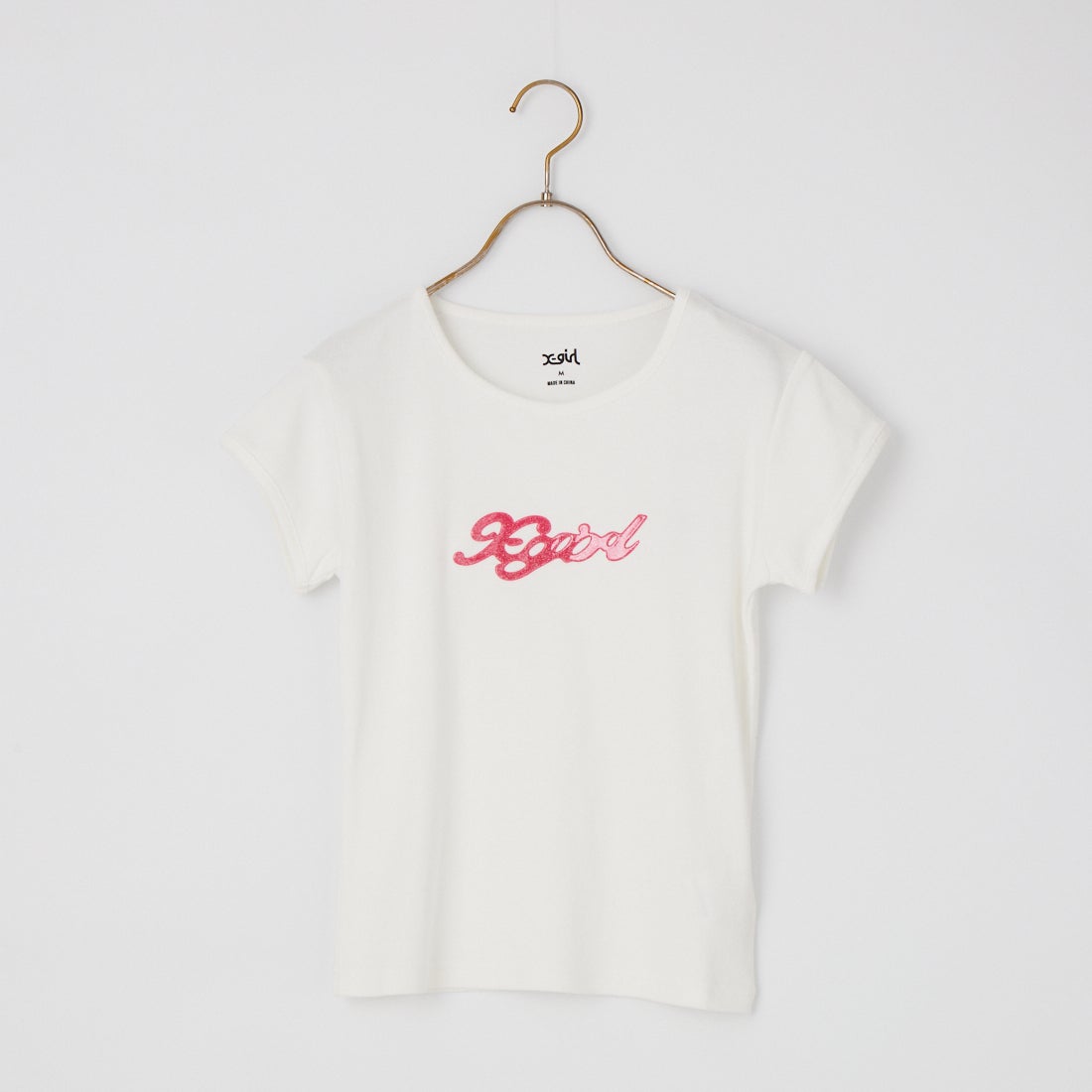X-girl [エックスガール] ジェルロゴ ショートスリーブベビーTシャツ [105262011011] WHITE
