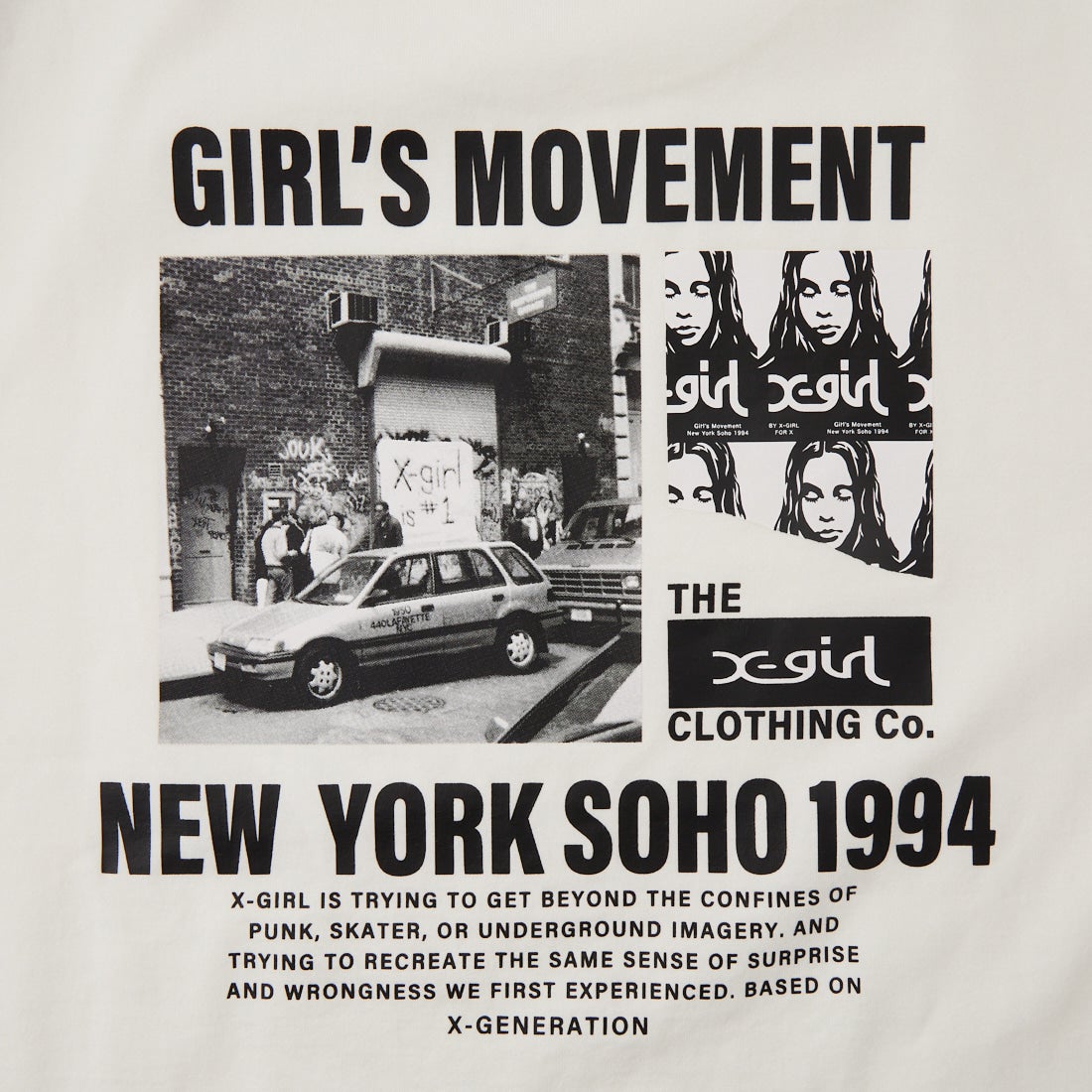 X-girl [エックスガール] ヒストリー ショートスリーブTシャツ [105262011027] WHITE
