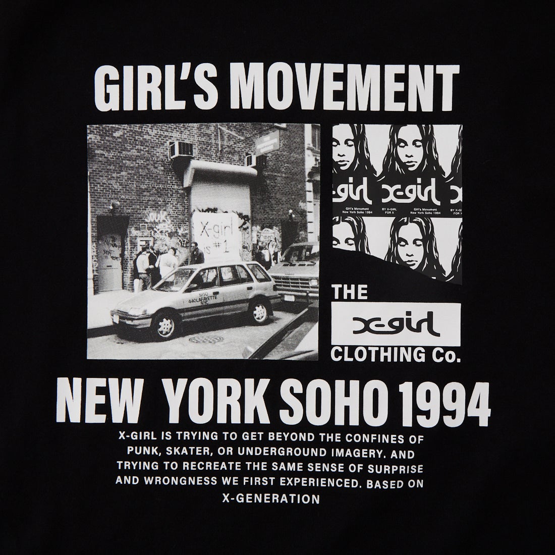 X-girl [エックスガール] ヒストリー ショートスリーブTシャツ [105262011027] BLACK