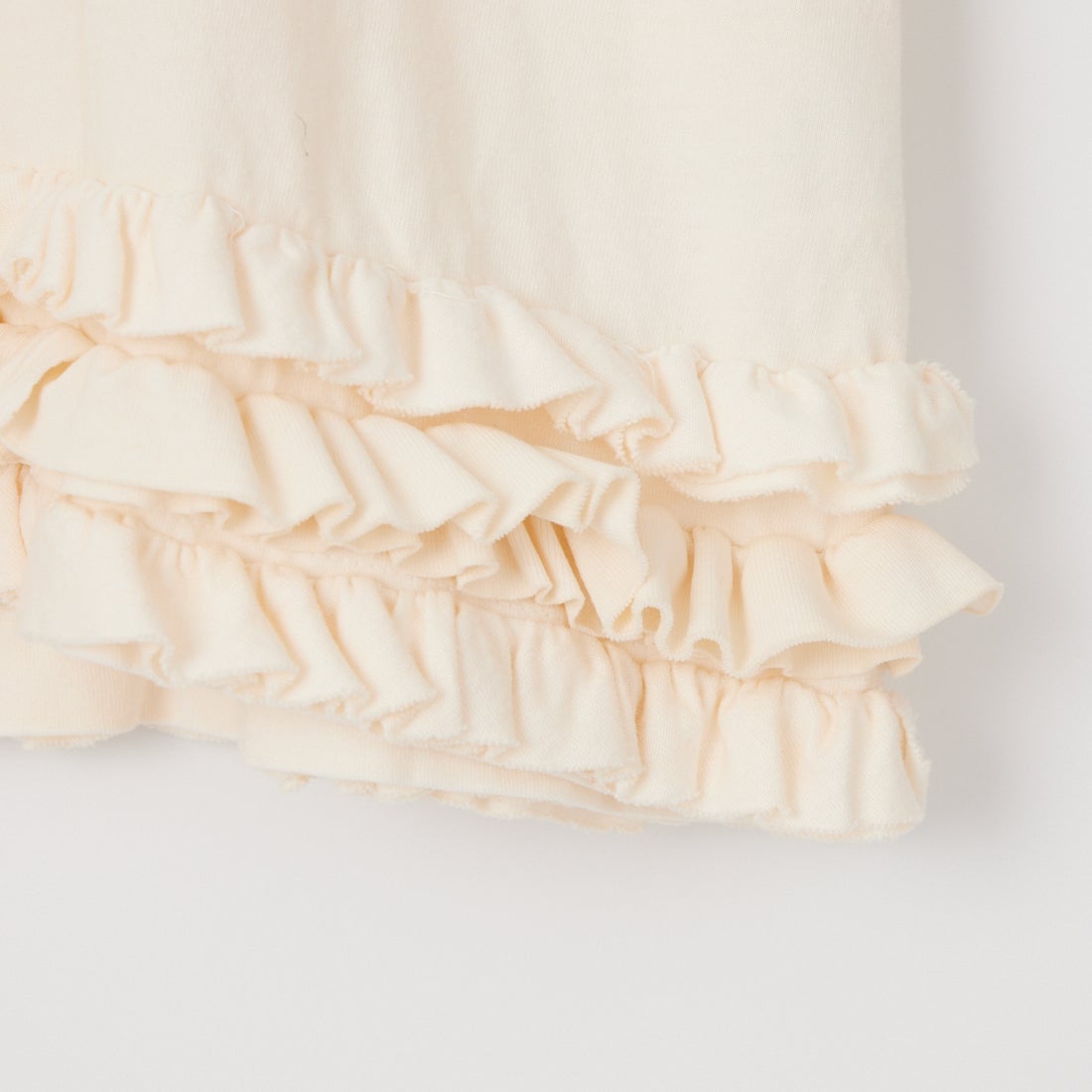 ESTROISLOSE [エストゥロワルーズ] インディゴ天竺×ピグメントダイ 裾フリルTシャツ [EC26203] 04 IVORY