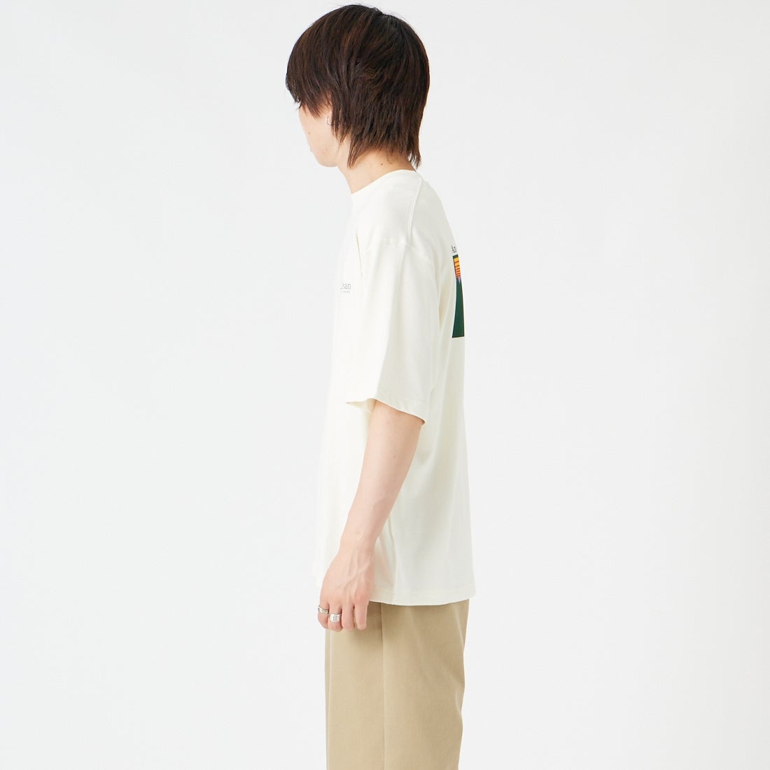 L.L.BEAN [エルエルビーン] モリルバックカタディン ショートスリーブTシャツ [6275-4043] 09 OFF WHT &&モデル身長：177cm 着用サイズ：M&&