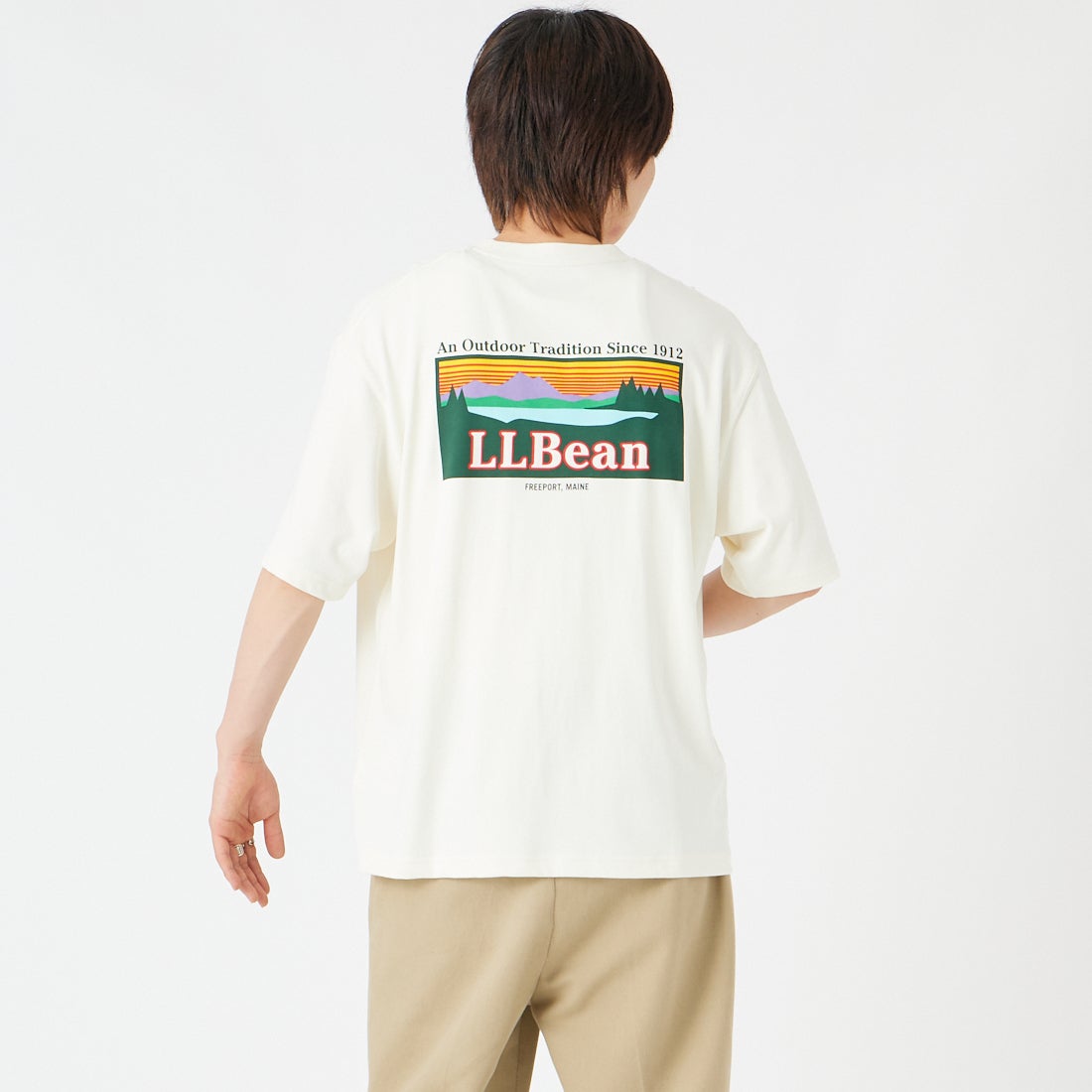 L.L.BEAN [エルエルビーン] モリルバックカタディン ショートスリーブTシャツ [6275-4043] 09 OFF WHT &&モデル身長：177cm 着用サイズ：M&&