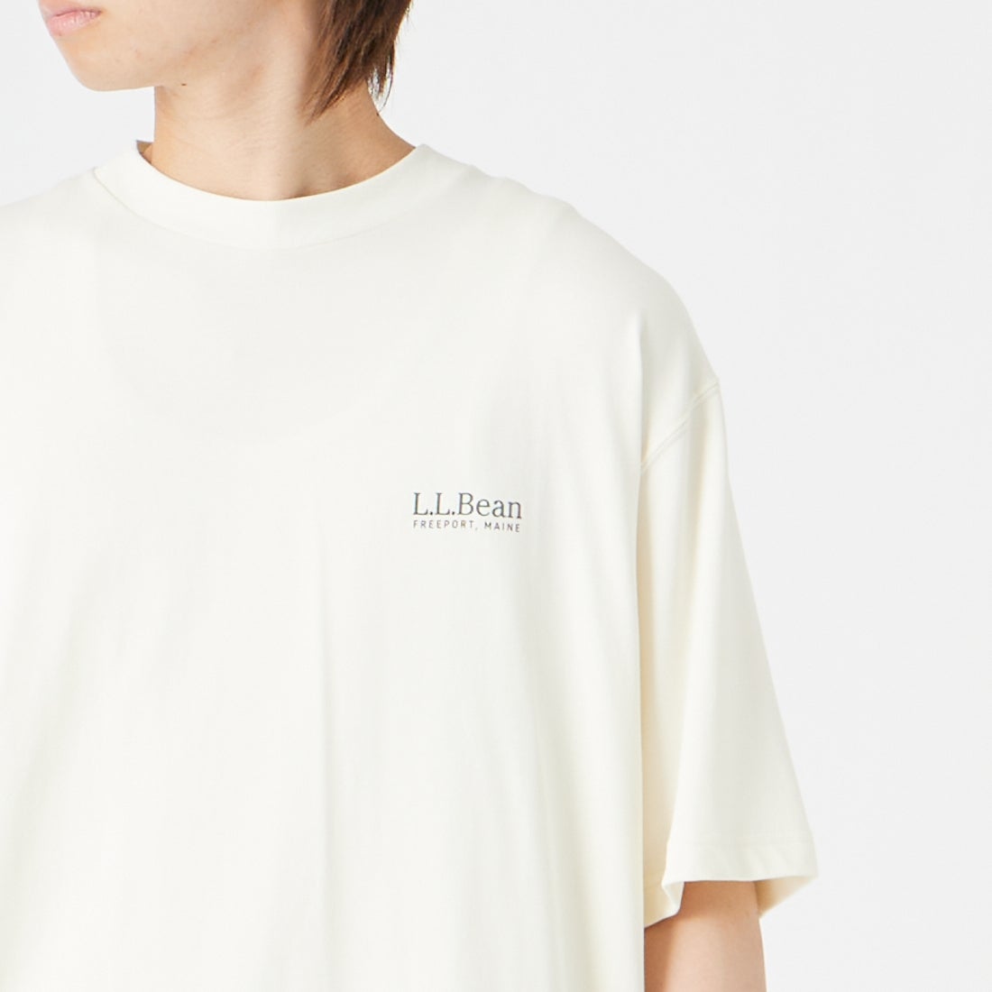 L.L.BEAN [エルエルビーン] モリルバックカタディン ショートスリーブTシャツ [6275-4043] 09 OFF WHT &&モデル身長：177cm 着用サイズ：M&&
