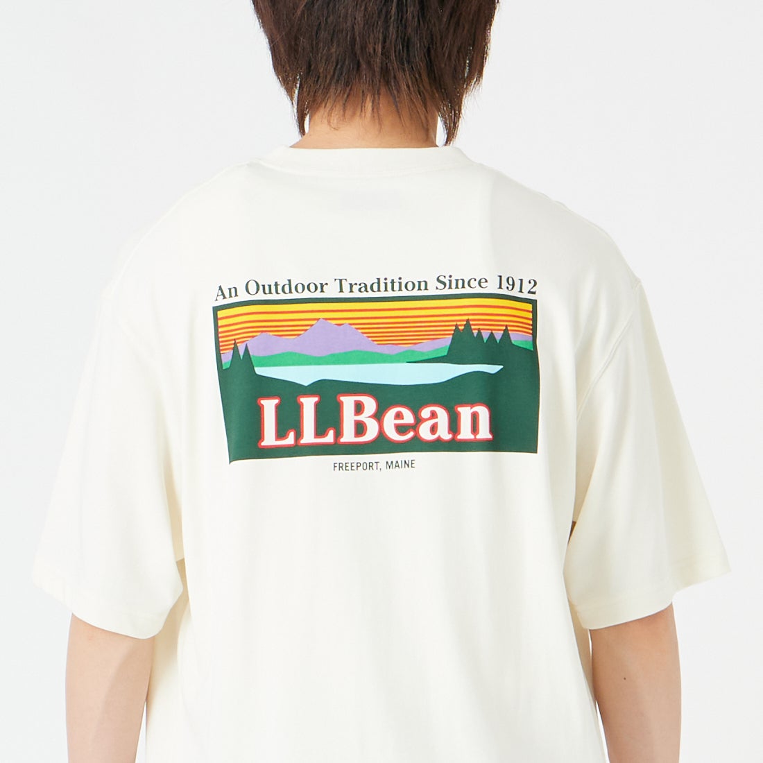 L.L.BEAN [エルエルビーン] モリルバックカタディン ショートスリーブTシャツ [6275-4043] 09 OFF WHT &&モデル身長：177cm 着用サイズ：M&&