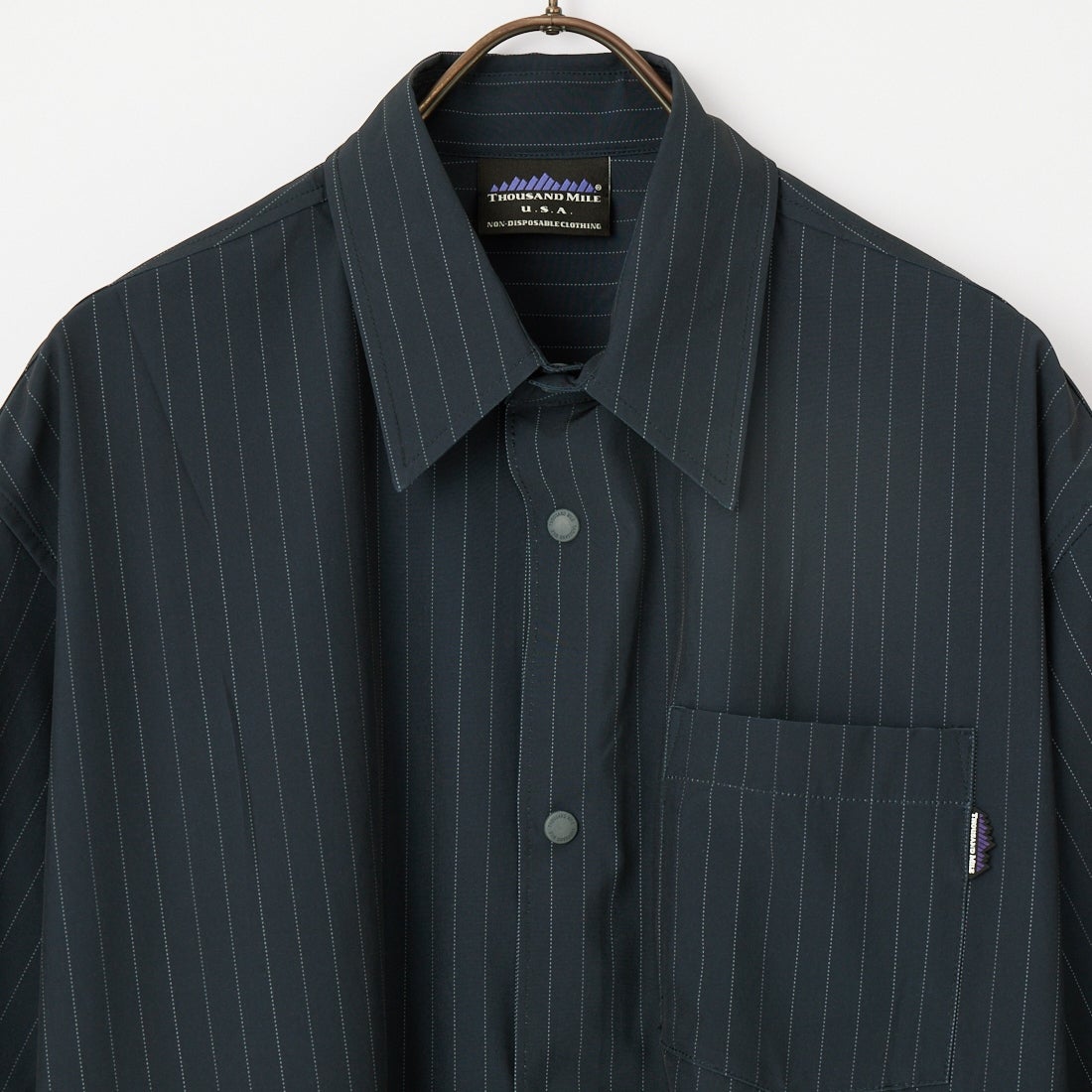 THOUSAND MILE [サウザンド マイル] ストライプショートスリーブシャツ [TM261TP00911] 95 NAVY ST