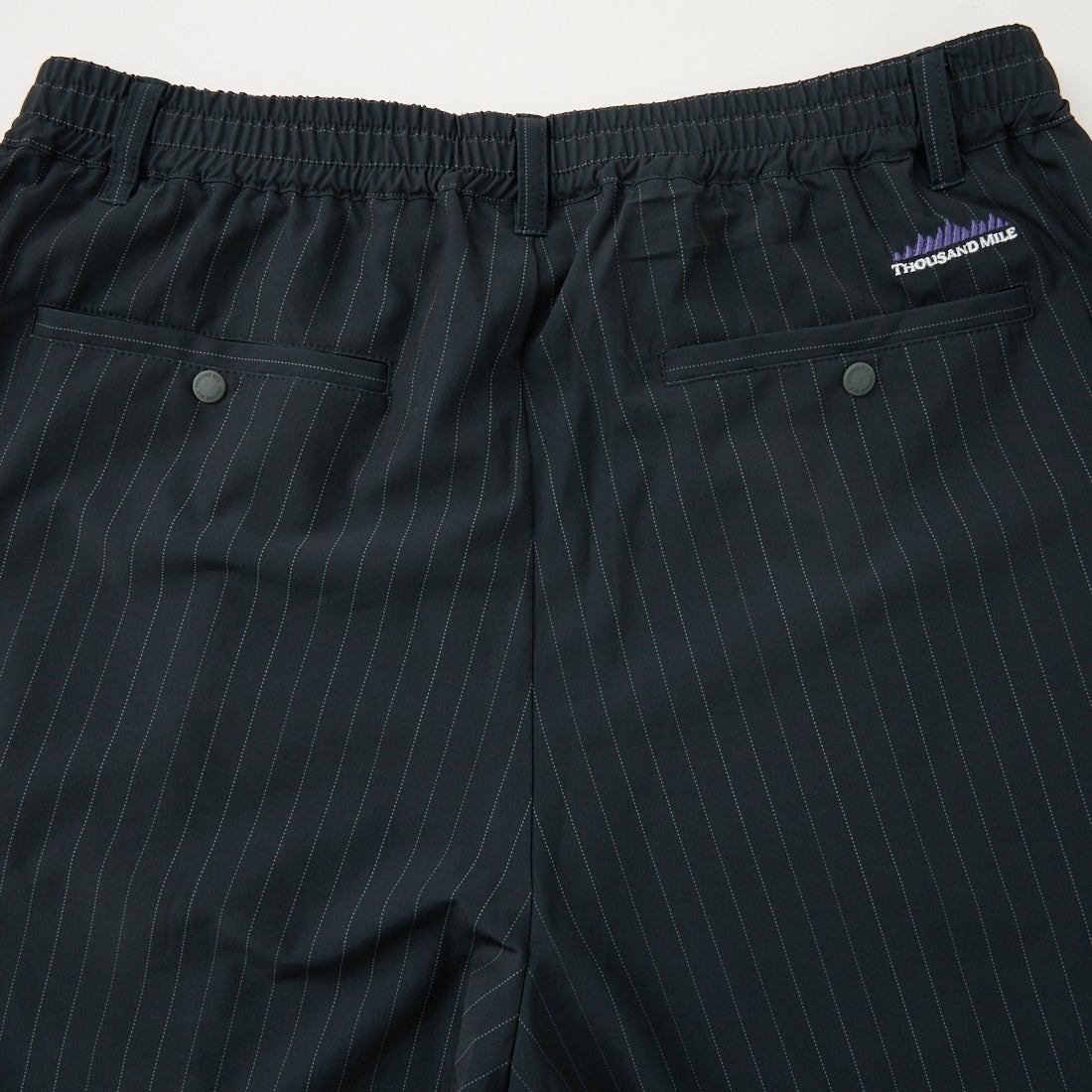 THOUSAND MILE [サウザンド マイル] ストライプ タックロングパンツ [TM261TP00921] 95 NAVY ST