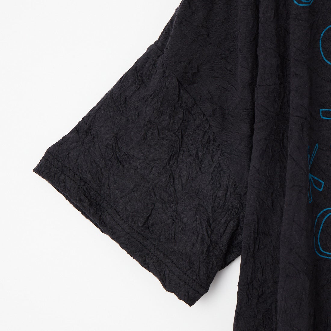 tumugu: [ツムグ] ワッシャーライトプリントTシャツ [TC26208] 99 BLACK