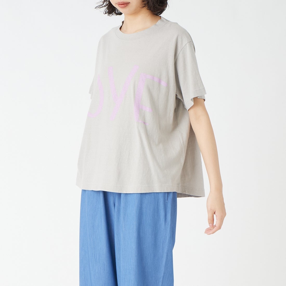 tumugu: [ツムグ] ラフィ天竺 プリントTシャツ [TC26202] 80 L.GRAY &&モデル身長：162cm 着用サイズ：F&&