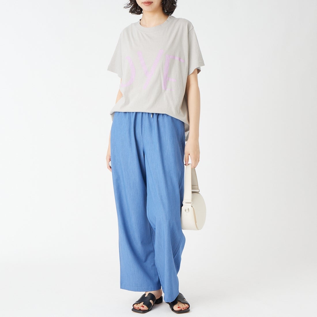 tumugu: [ツムグ] ラフィ天竺 プリントTシャツ [TC26202] 80 L.GRAY &&モデル身長：162cm 着用サイズ：F&&