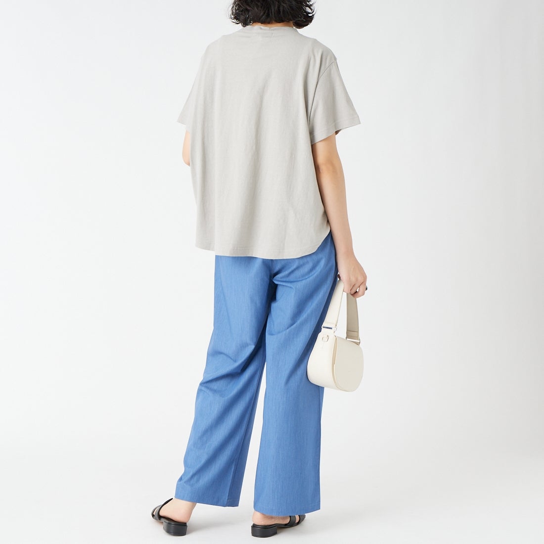 tumugu: [ツムグ] ラフィ天竺 プリントTシャツ [TC26202] 80 L.GRAY &&モデル身長：162cm 着用サイズ：F&&