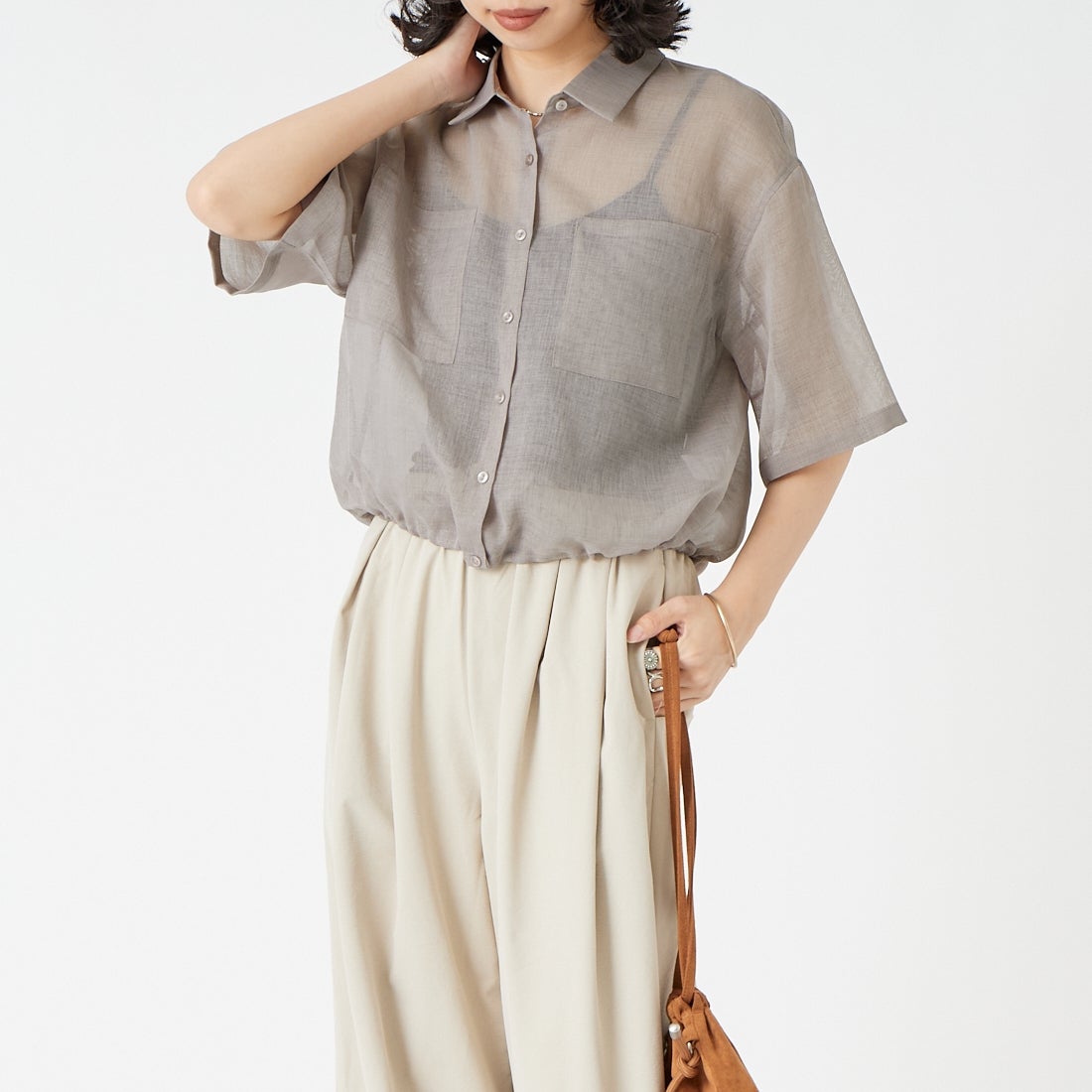 66 ﾓｶ&&モデル身長：162cm 着用サイズ：F&&