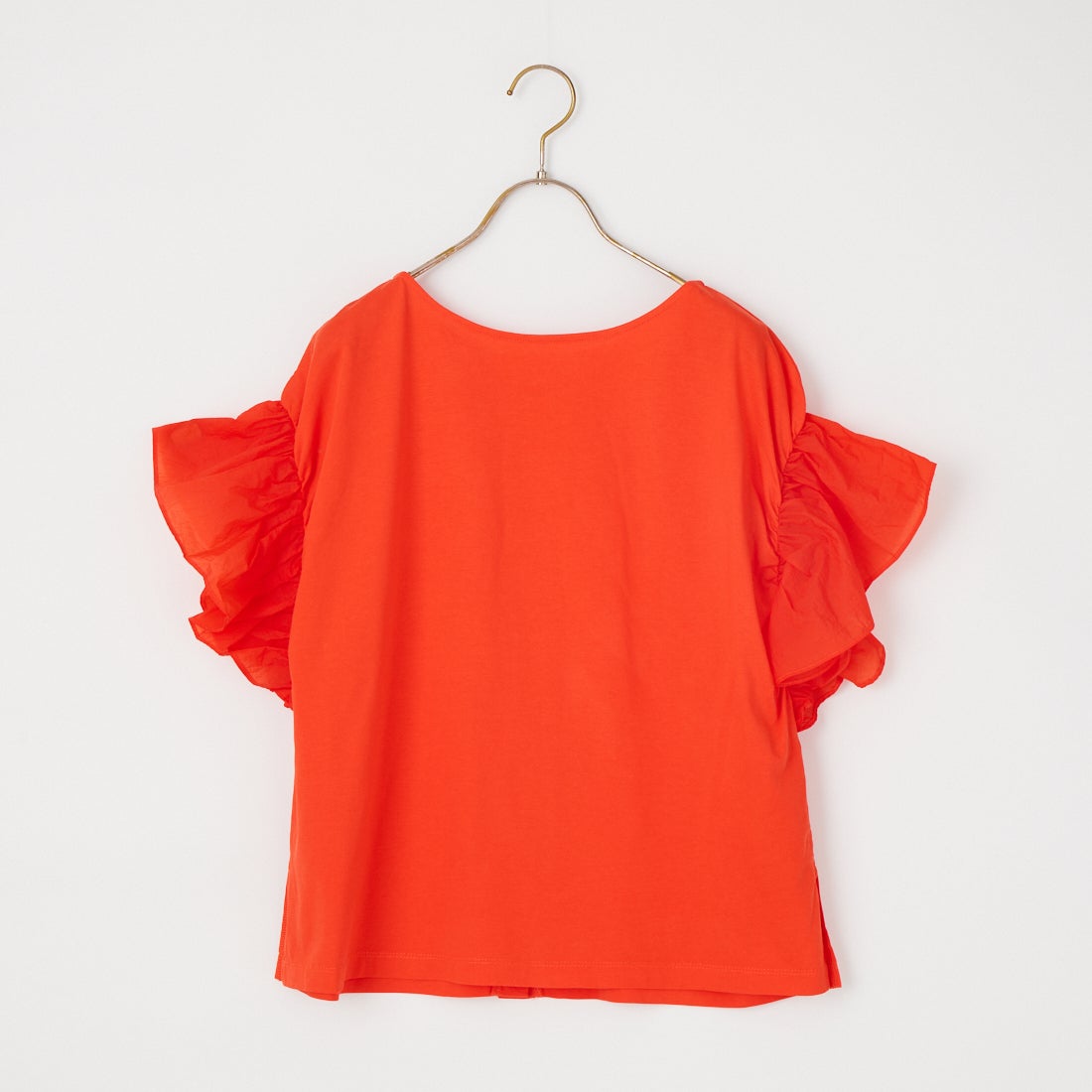 Jf Ready Made [ジェイエフレディメイド] コットンシルケット天竺 2WAY袖フリルTシャツ [736319] ｵﾚﾝｼﾞ