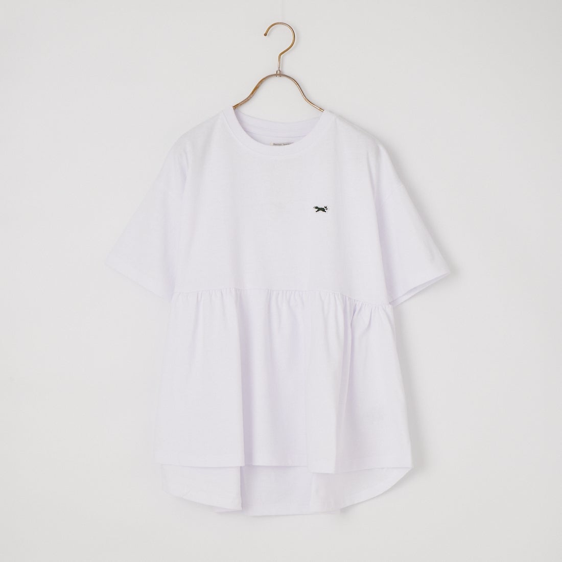 THE FOX [ザフォックス] 別注 ワンポイントロゴ ギャザー切替カットソー [JFL26SS-07-JF] WHITE