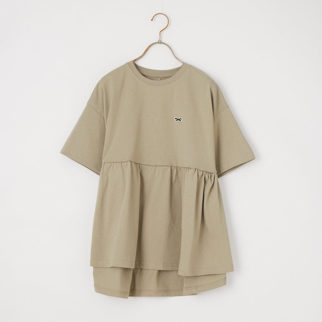 THE FOX [ザフォックス] 別注 ワンポイントロゴ ギャザー切替カットソー [JFL26SS-07-JF] GREIGE