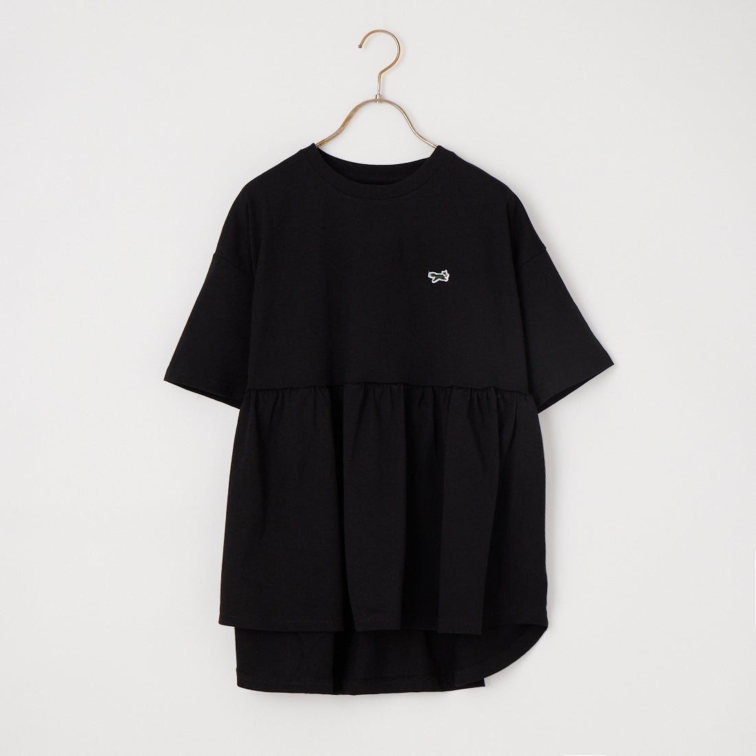 THE FOX [ザフォックス] 別注 ワンポイントロゴ ギャザー切替カットソー [JFL26SS-07-JF] BLACK