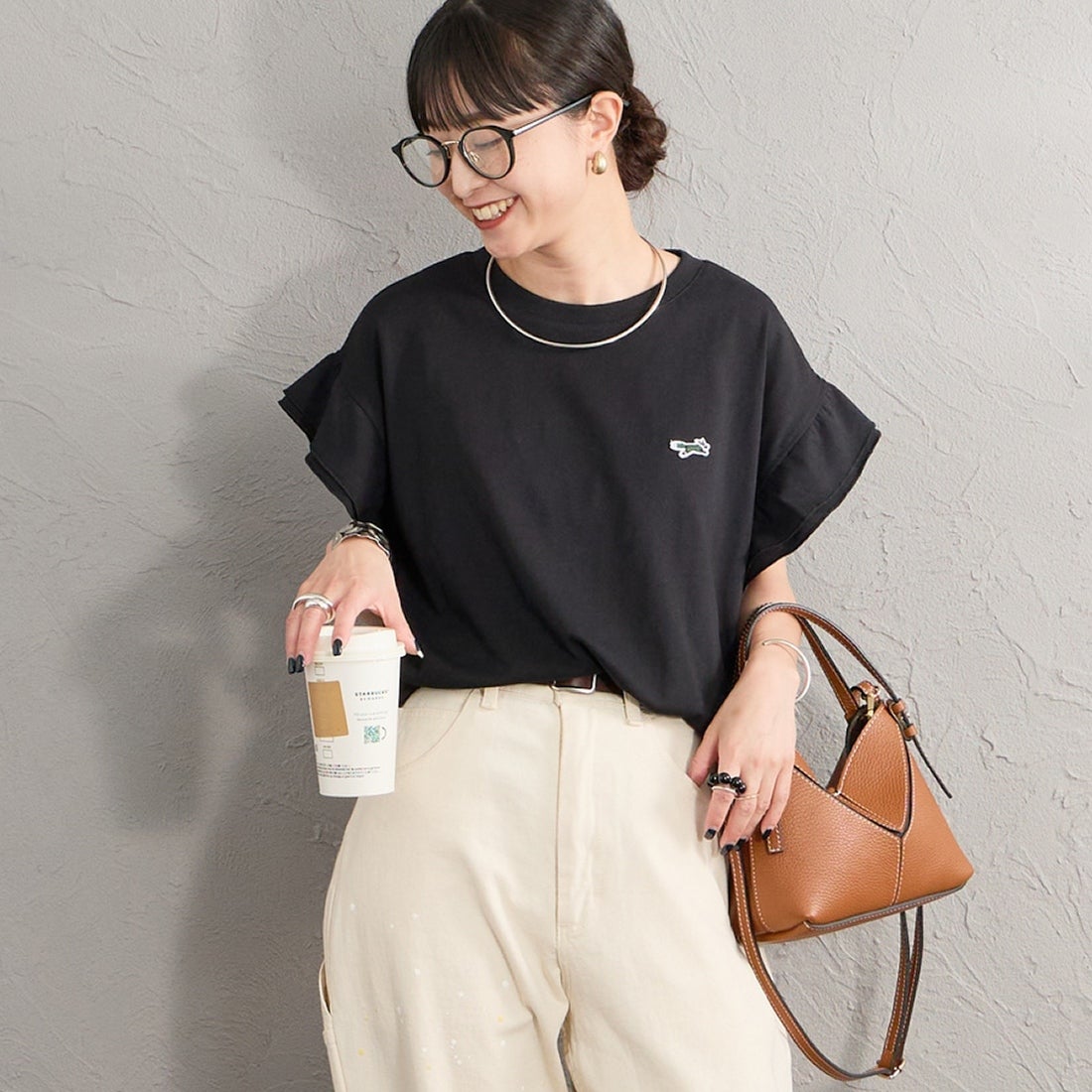 BLACK&&モデル身長：150cm 着用サイズ：F&&