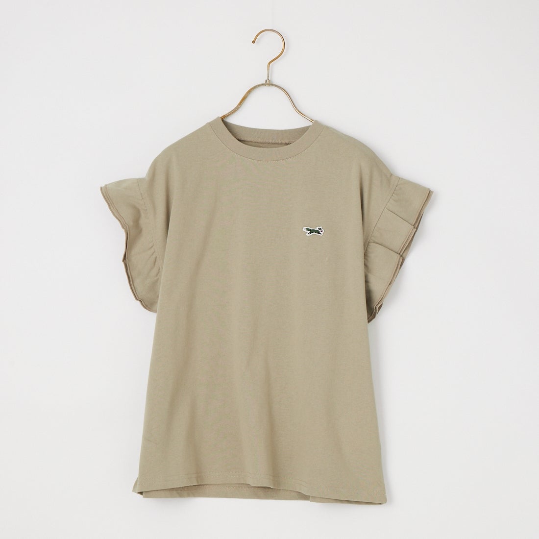THE FOX [ザフォックス] 別注 ワンポイントロゴ 袖フリルカットソー [JFL26SS-08-JF] GREIGE