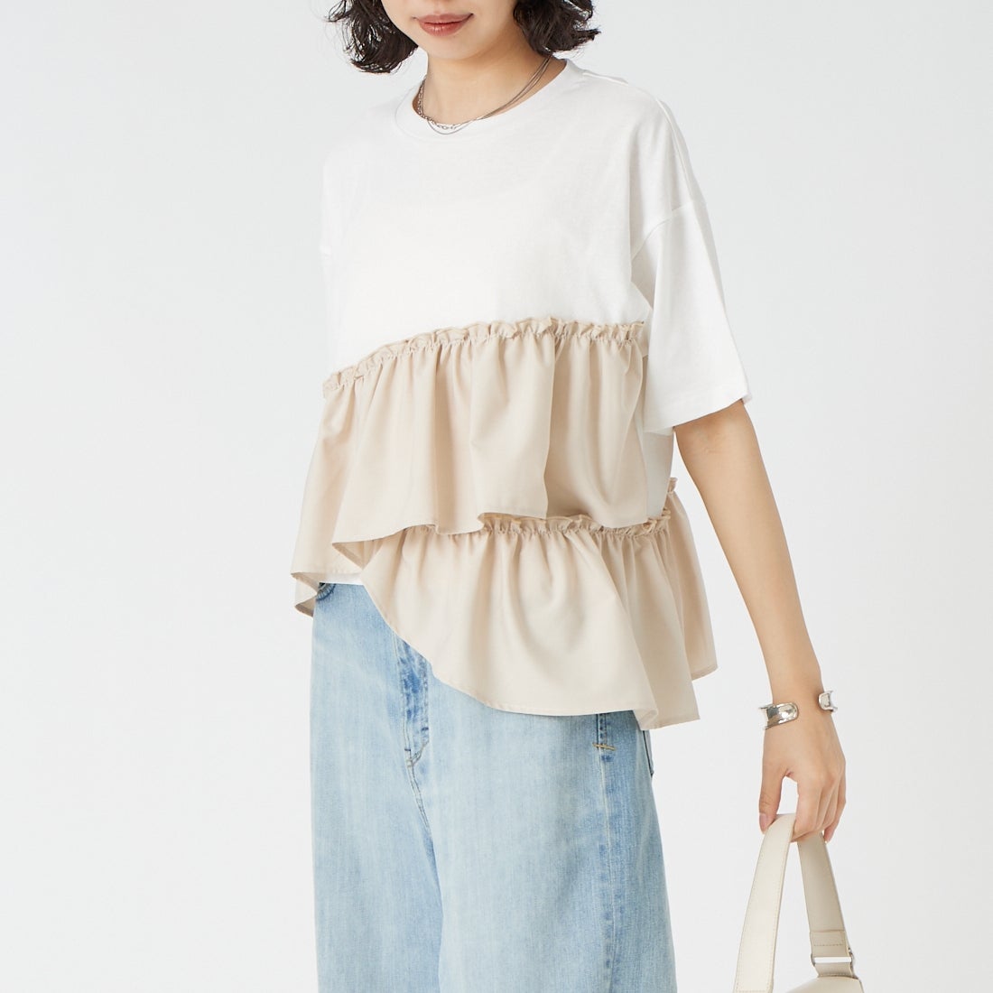 181 ｼﾛ/ﾗｲﾄ&&モデル身長：162cm 着用サイズ：F&&