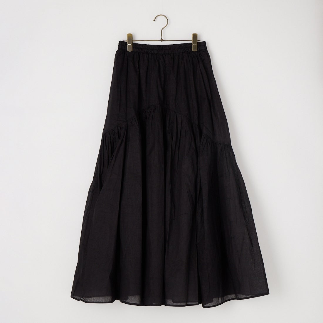 Jeans Factory Clothes [ジーンズファクトリークローズ] コットンオーガンジーギャザースカート [25651-MN] BLACK