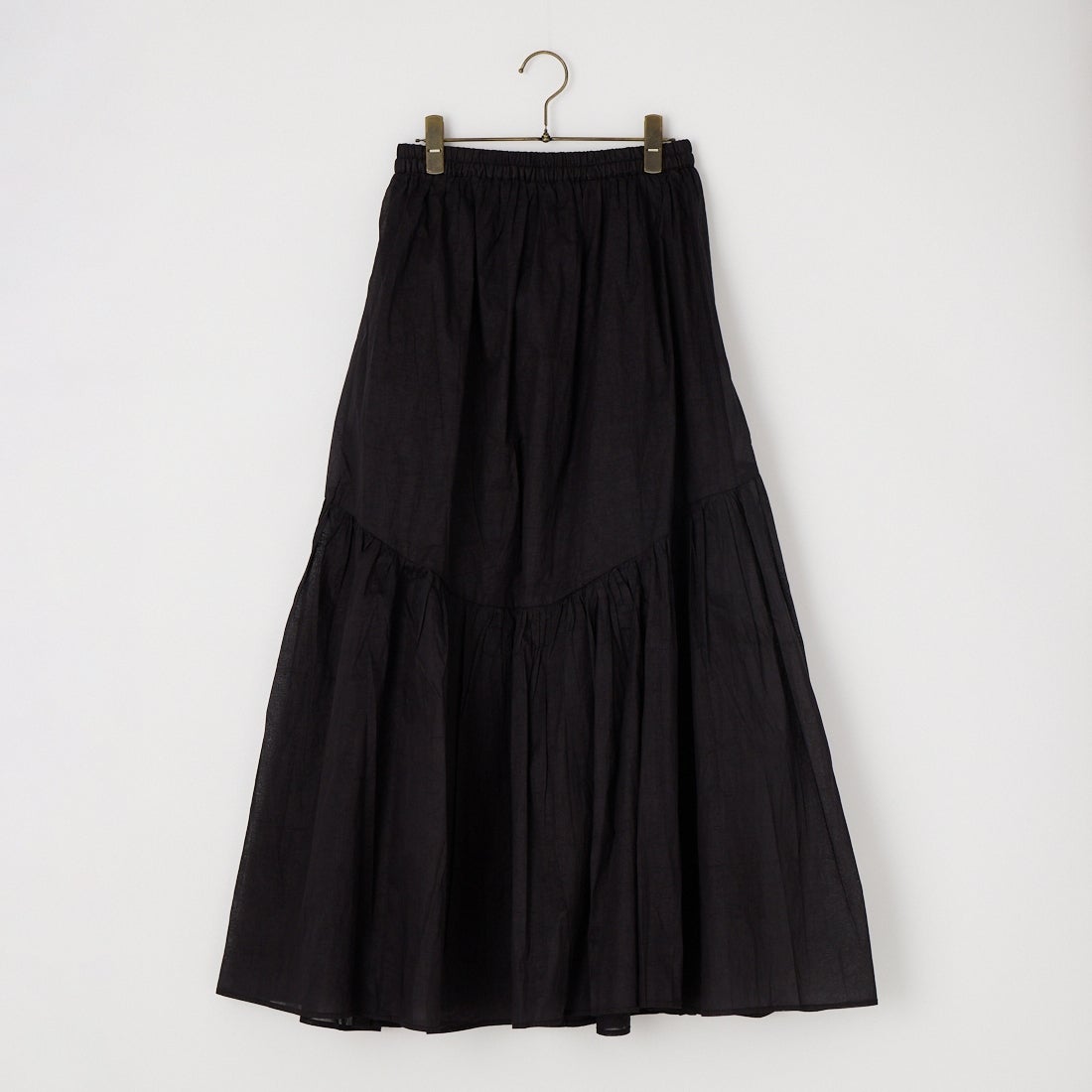 Jeans Factory Clothes [ジーンズファクトリークローズ] コットンオーガンジーギャザースカート [25651-MN] BLACK