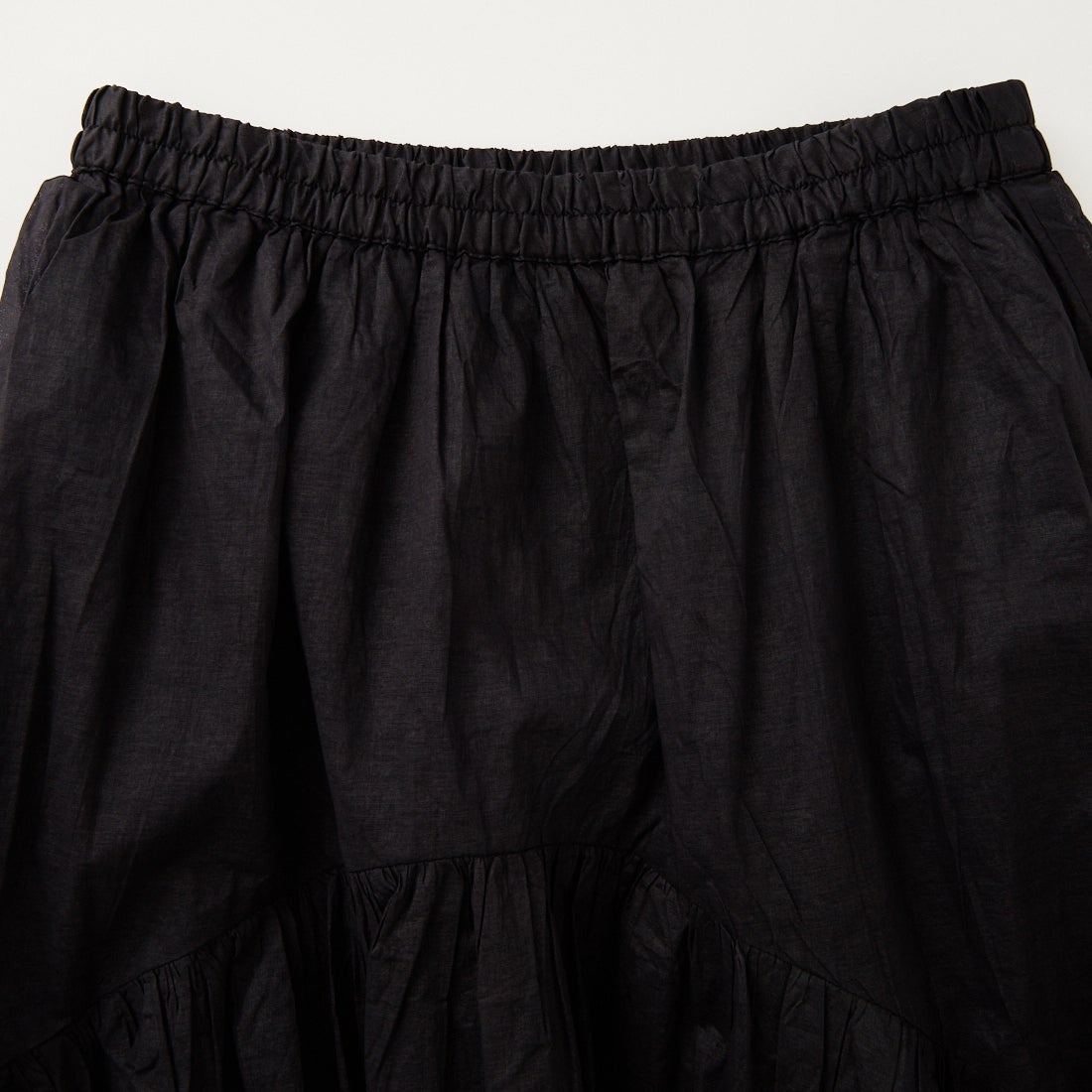 Jeans Factory Clothes [ジーンズファクトリークローズ] コットンオーガンジーギャザースカート [25651-MN] BLACK