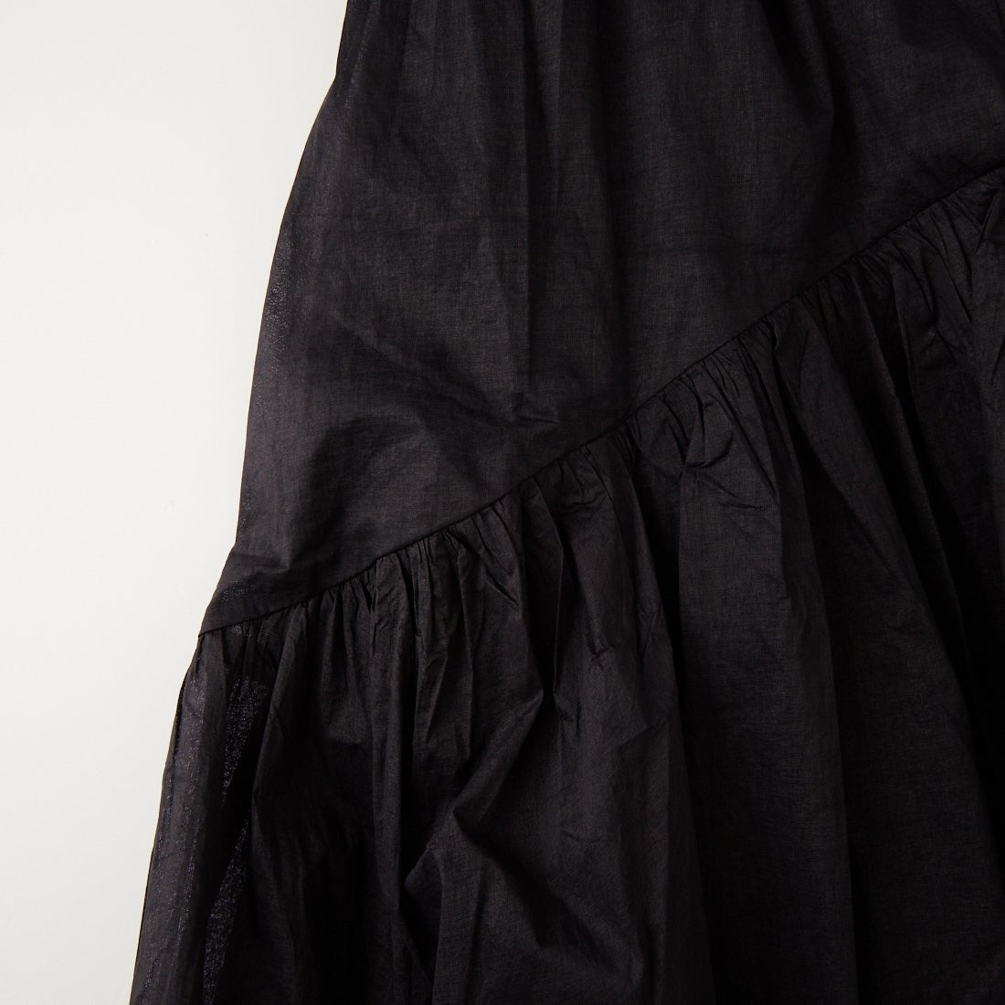 Jeans Factory Clothes [ジーンズファクトリークローズ] コットンオーガンジーギャザースカート [25651-MN] BLACK