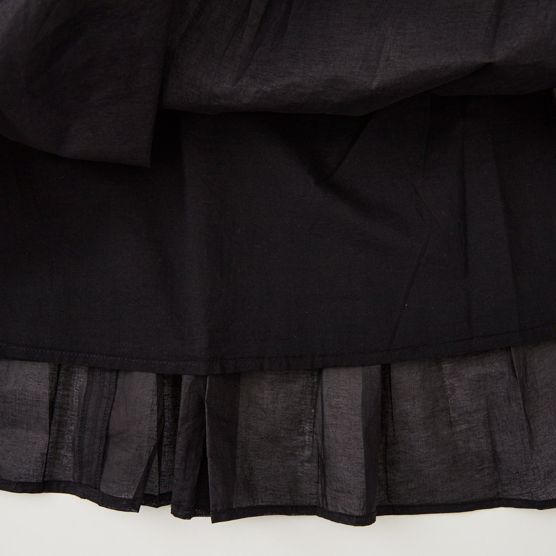 Jeans Factory Clothes [ジーンズファクトリークローズ] コットンオーガンジーギャザースカート [25651-MN] BLACK