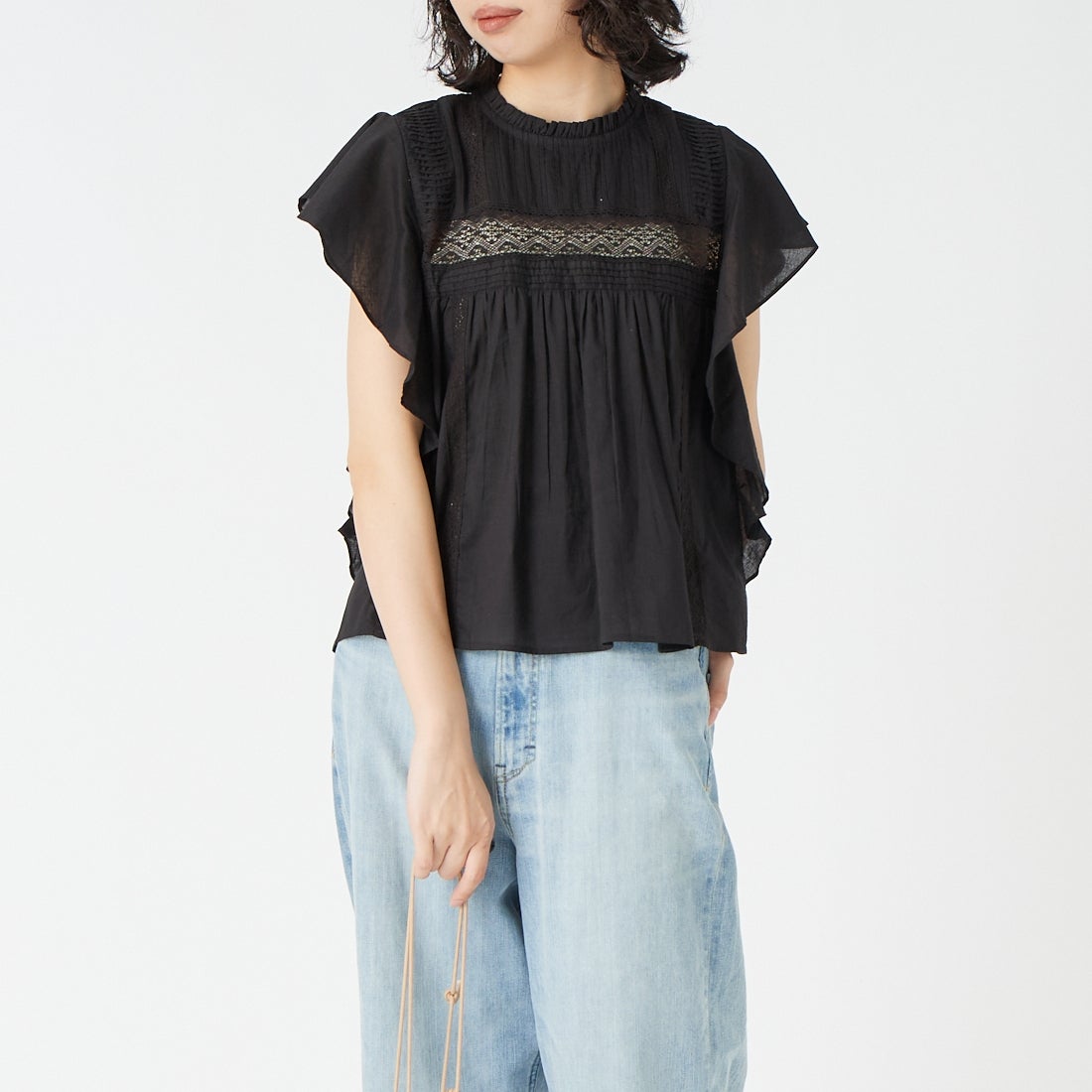 BLACK&&モデル身長：162cm 着用サイズ：F&&