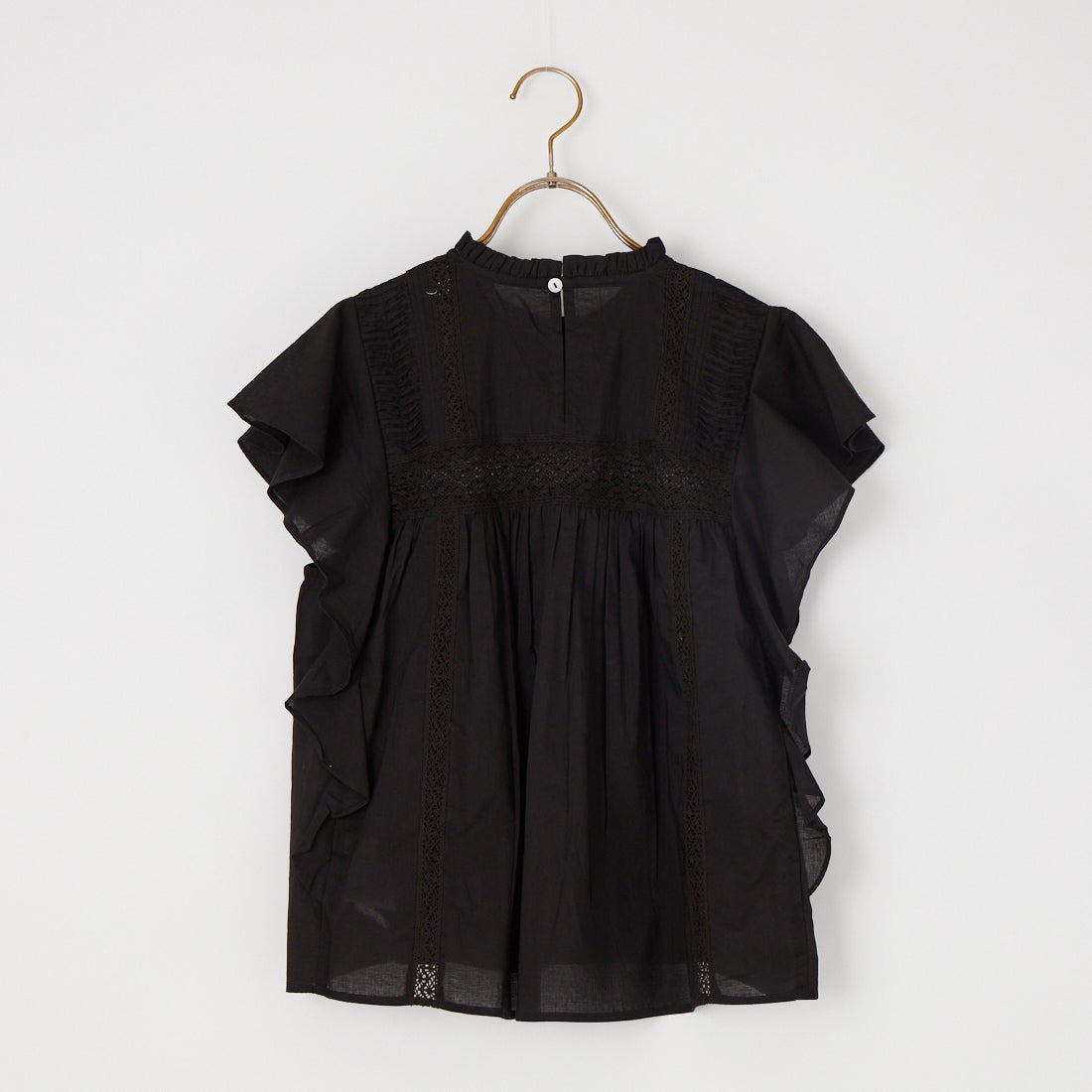 Jeans Factory Clothes [ジーンズファクトリークローズ] コットンフリルブラウス [25588-BJ] BLACK