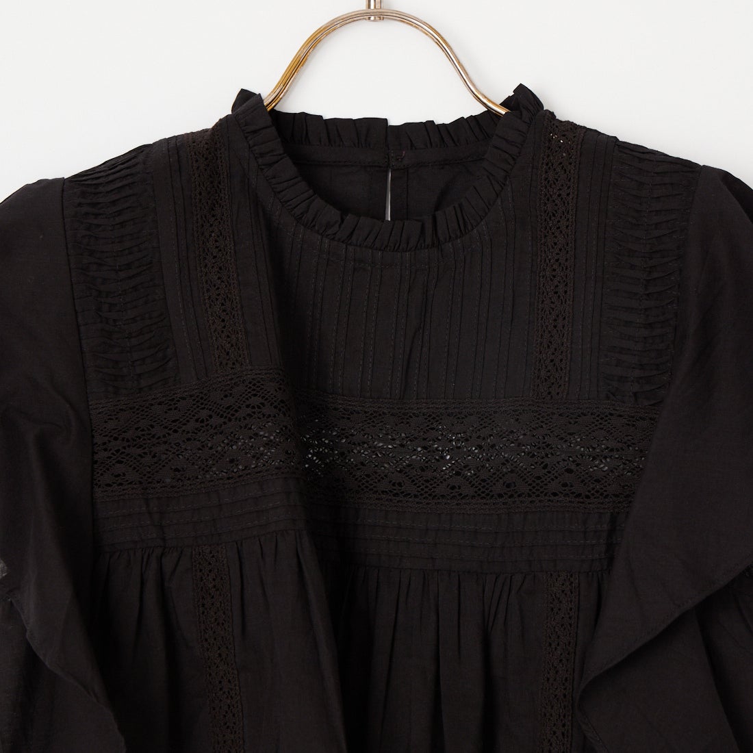 Jeans Factory Clothes [ジーンズファクトリークローズ] コットンフリルブラウス [25588-BJ] BLACK