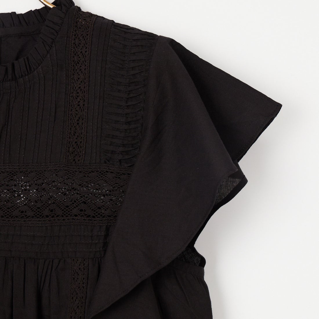 Jeans Factory Clothes [ジーンズファクトリークローズ] コットンフリルブラウス [25588-BJ] BLACK