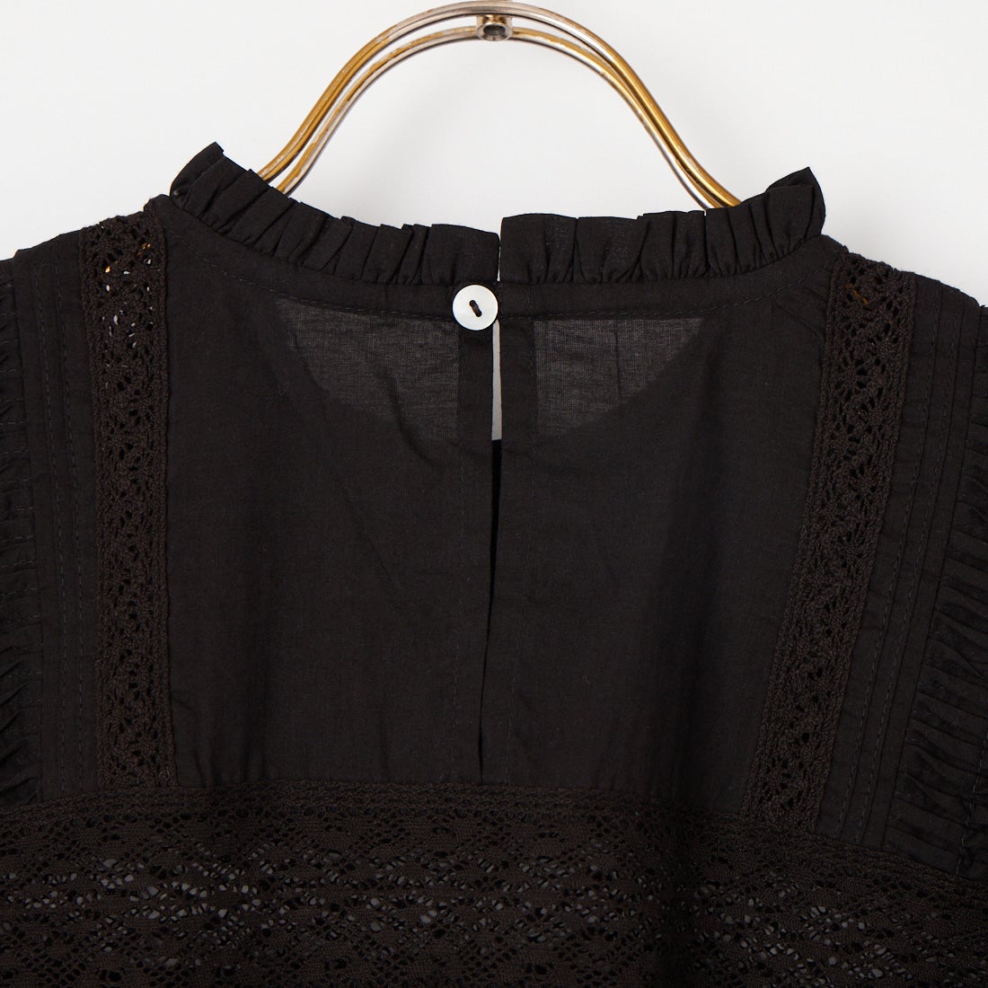 Jeans Factory Clothes [ジーンズファクトリークローズ] コットンフリルブラウス [25588-BJ] BLACK
