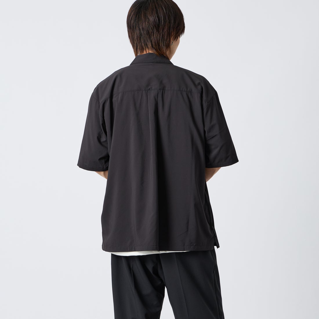 NANGA [ナンガ] PLC エクスカーション ショートスリーブシャツ [N2610-1J120A] BLK &&モデル身長：177cm 着用サイズ：L&&