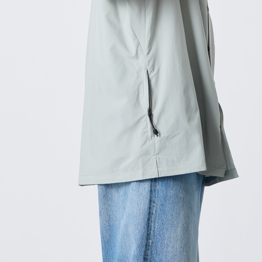 NANGA [ナンガ] PLC エクスカーション ショートスリーブシャツ [N2610-1J120A] I.GRY &&モデル身長：168cm 着用サイズ：M&&