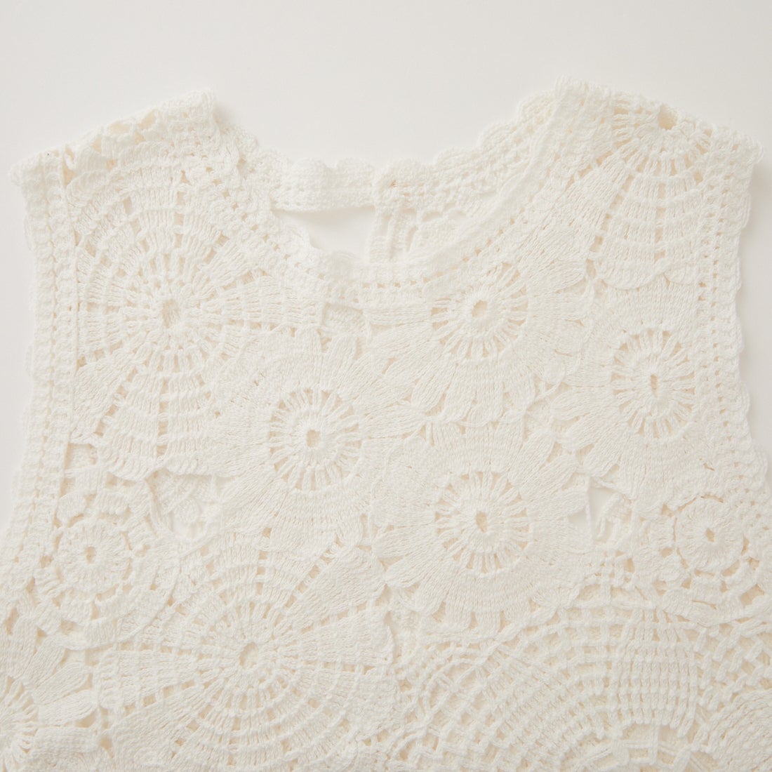 Jeans Factory Clothes [ジーンズファクトリークローズ] 総刺繍ノースリーブトップス [12652-MY] OFF WHITE