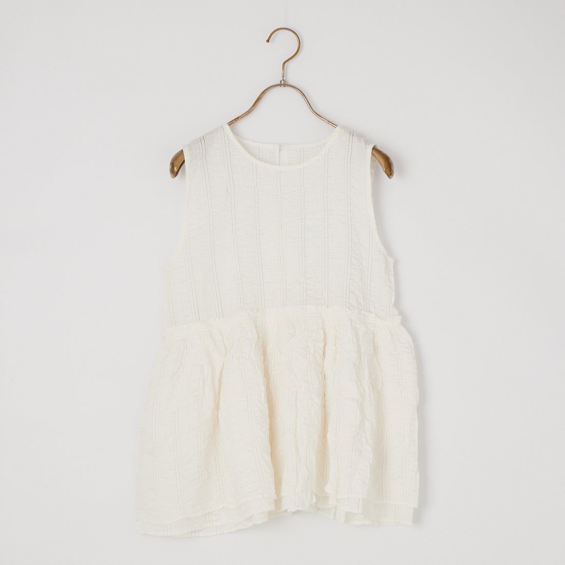 Jeans Factory Clothes [ジーンズファクトリークローズ] シアーストライプペプラムブラウス [25623-MN] OFF WHITE