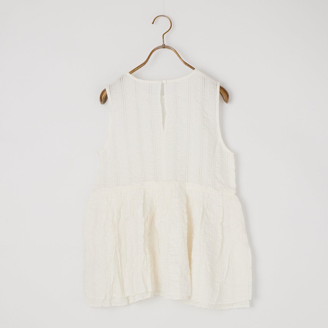 Jeans Factory Clothes [ジーンズファクトリークローズ] シアーストライプペプラムブラウス [25623-MN] OFF WHITE